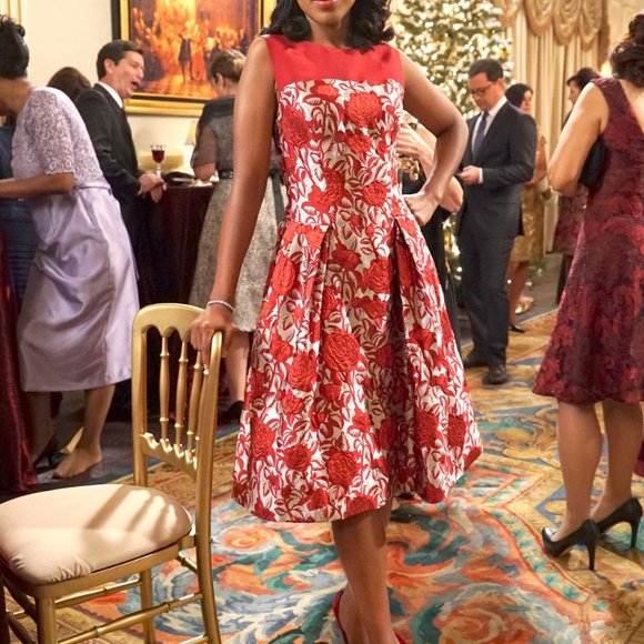 Carolina Herrera Rose Print Cocktail Dress - Picture 2 of 5